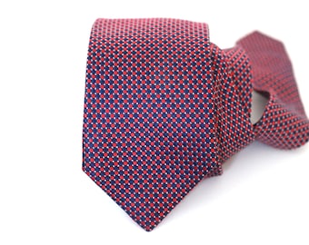 100% High Quality Silk Red and Black Checkered  Slim Modern Tie