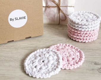 Cotton face scrubbies SET of 2, Reusable face pads, Eco-friendly make up removal pads, Facial care bath accessory