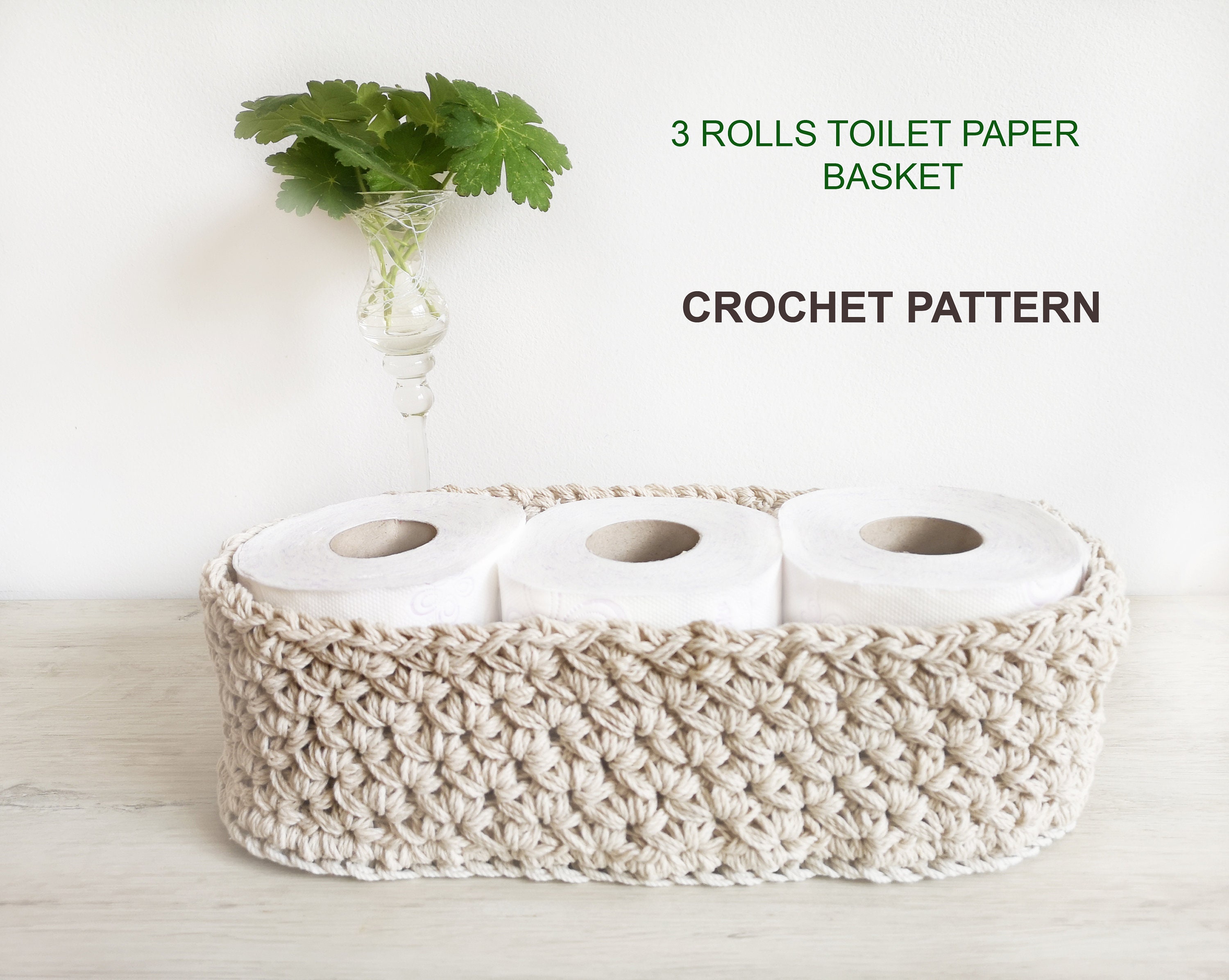 Crochet toilet paper holder deals