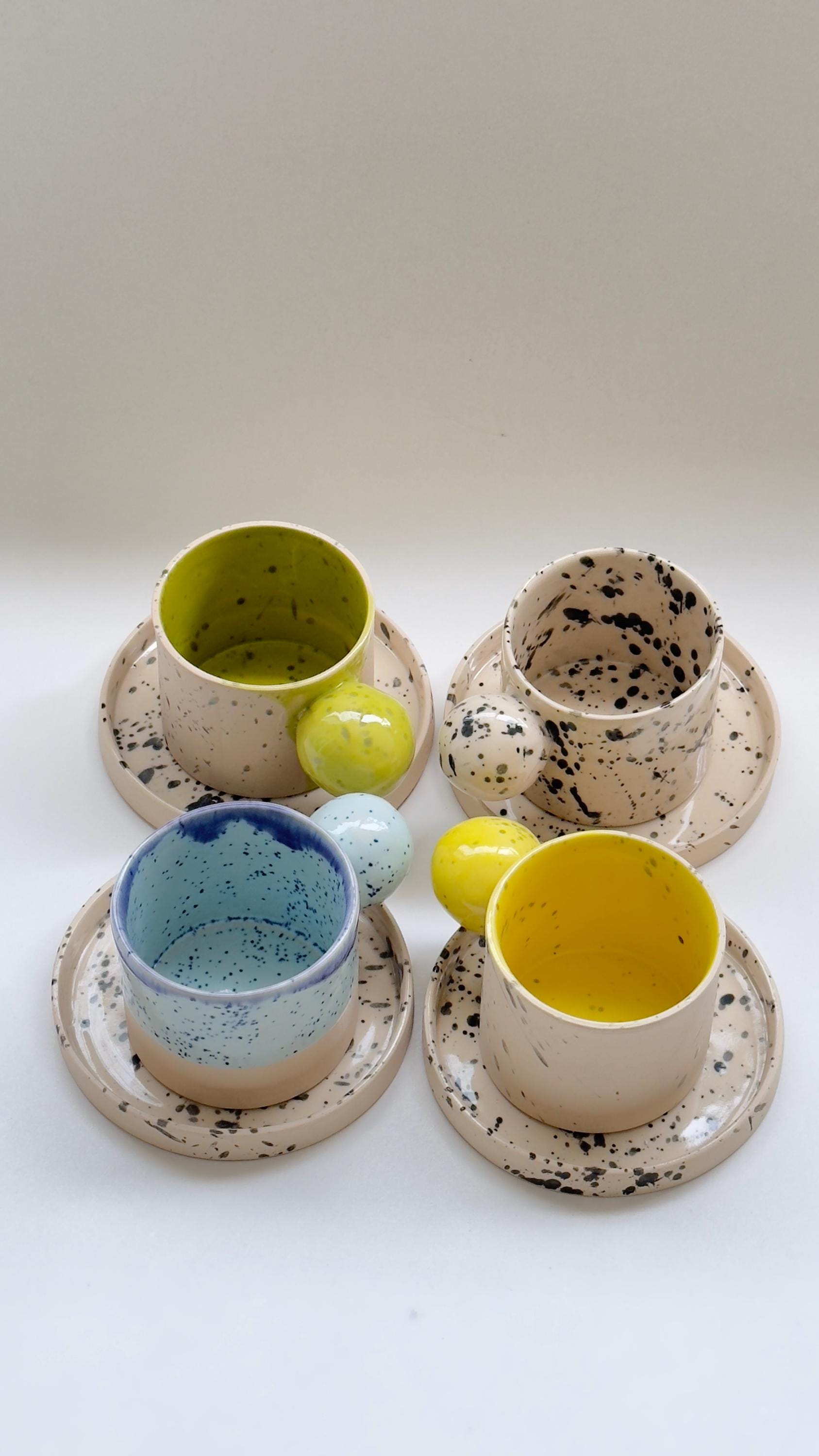 Set 5 Tazze Espresso In Gres - Senza Manico, 100 Ml, Lavabili In Lavastoviglie, Ideali Per Regalo - Foto 6