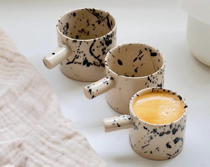 Handmade Speckled Ceramic Espresso Cup – British Stoneware Coffee Mug