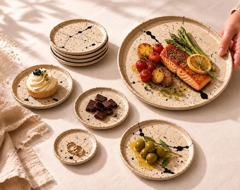 Handmade Ceramic Appetizer Plate | Stoneware Small Plate | Jewelry Dish Trinket Tray | Minimalist Pottery Gift