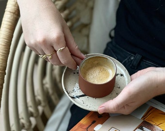 Ceramic espresso cup, Espresso tumbler, Hand built ceramic espresso mug, Single shot espresso cup, Handmade coffee lover gifts