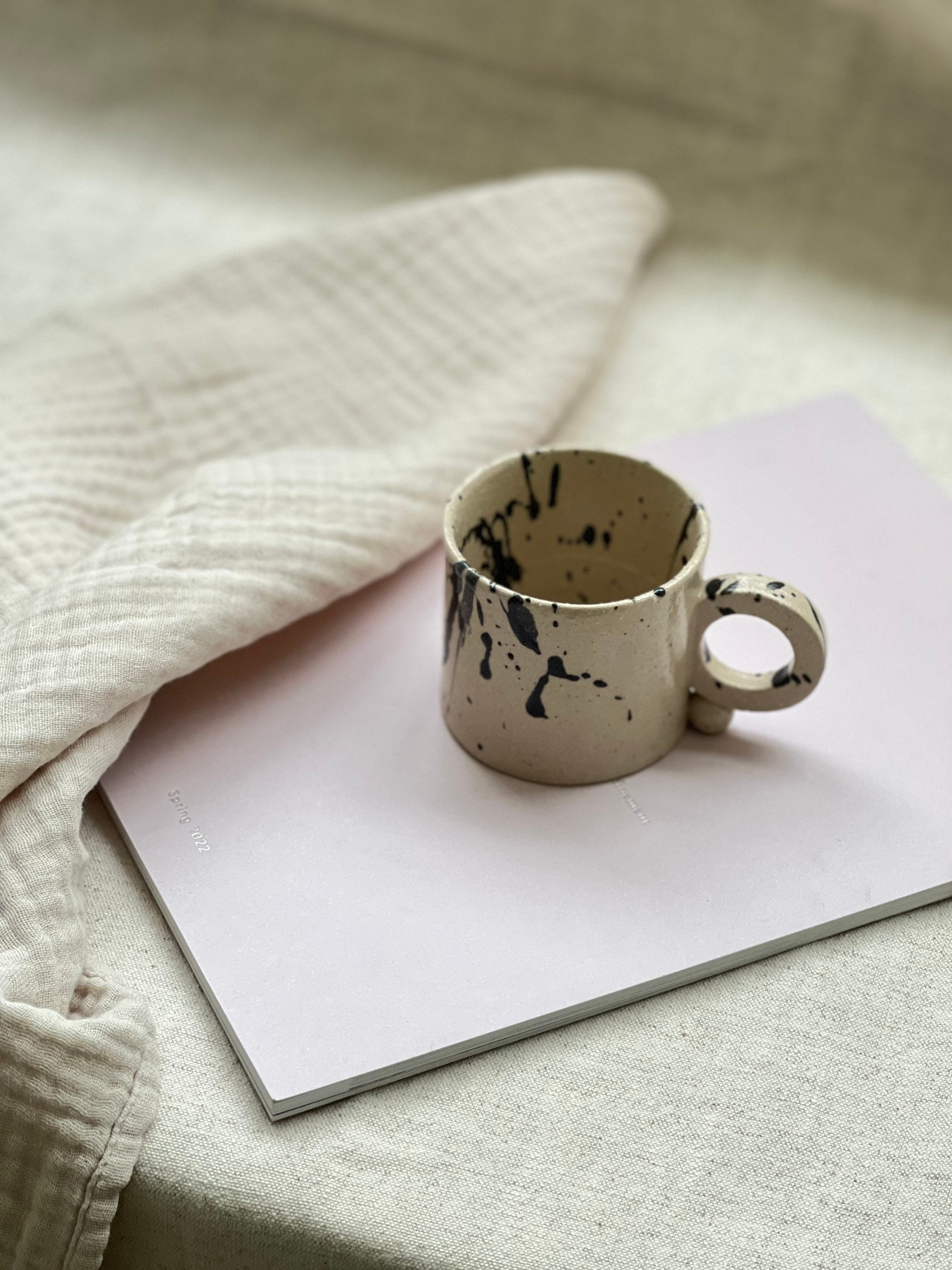 Beige ceramic mug png transparent, minimal kitchenware