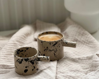 2 oz / 4 oz Speckle espresso cup, Espresso tumbler, Handbuilt espresso ceramic mug, Handmade gift, House warming gift, Macchiato cup
