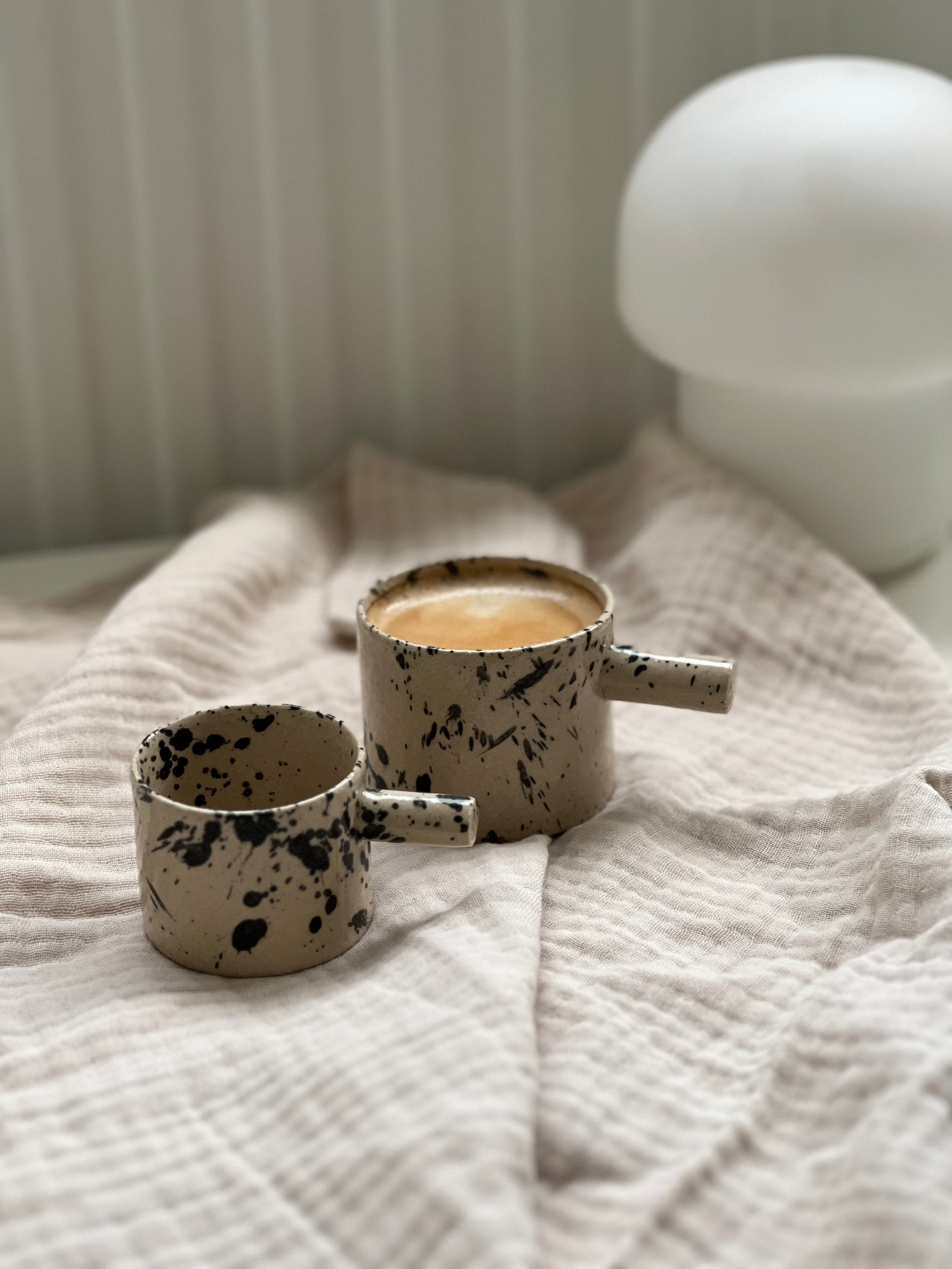 2 Oz / 60 Ml Beige Espresso Cup With Saucer, Modern Minimalist Design Espresso  Cup, Contemporary Coffee Cup, Nordic Stoneware Ceramic Cup 