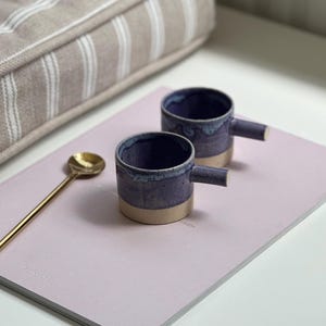 Handmade coffee cup, purple ceramic espresso mug, handcrafted espresso cup, Unique espresso tumbler, coffee lover gift