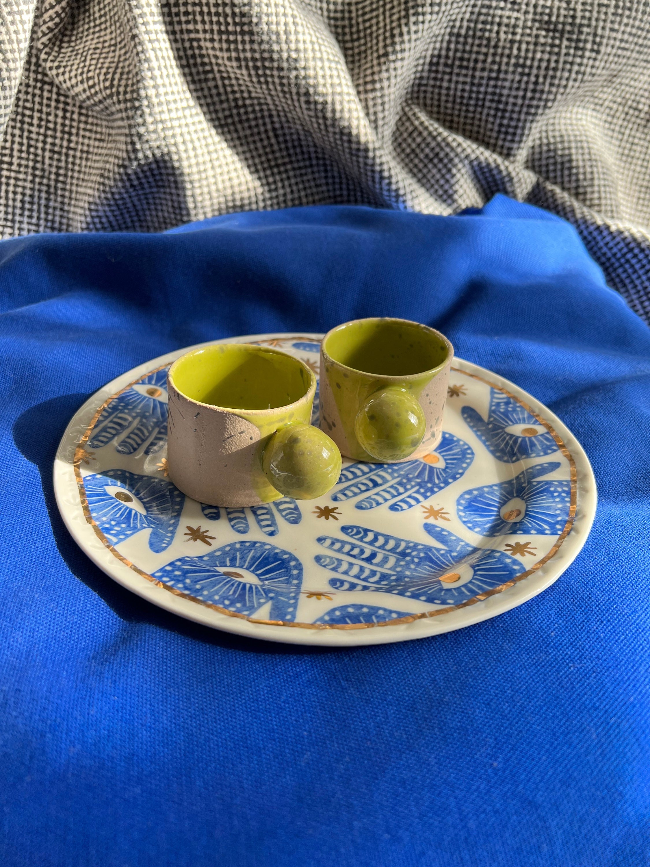 Tasse à Expresso Verte de 56 Ml Gobelet en Céramique Tasse Café Faite La Main Cadeau Pendaison Créma