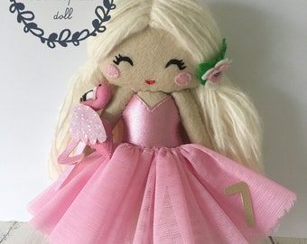 Custom made keepsake felt doll