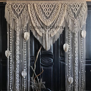 Handmade Macrame Wedding Backdrop, Macrame Wedding Arch Arbor, Macrame Wall Hanging,Macrame Door Hanging,Room Divider,Macrame Curtains