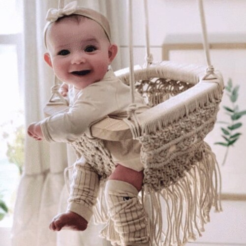 Macrame Swing Chairshandmade Swingbaby Swing Chairtoddler Etsy