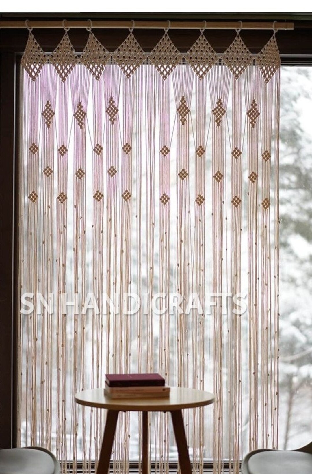Luxury Macrame / Macramé Wall Curtain / Macrame Boudoir Decor/ Etsy