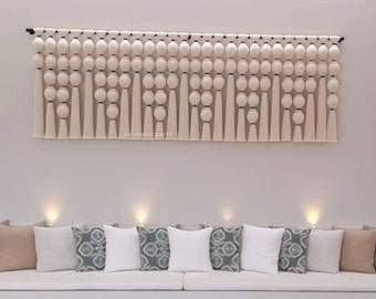 METEOR Large Neutral Macramé Wall Hanging Handcrafted in Modern Boho Style | Fiber Wall Art for Lomas Decor