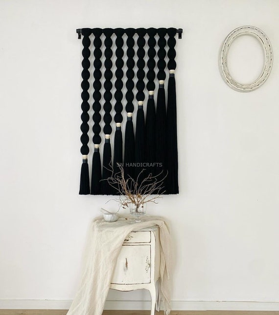 Saraphes Boho Macrame Wall Hanging Large Handmade Mexican Wall Art Neutral Home Decor Fiber Tapestry Living Room Bedroom Interior Styling