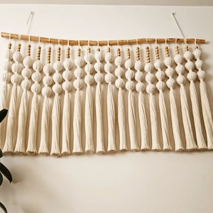 Modern Boho Macramé Wall Hanging | Handmade Fiber Art Wall Décor | Neutral Scandinavian Style | Living Room Bedroom Accen wall hanging