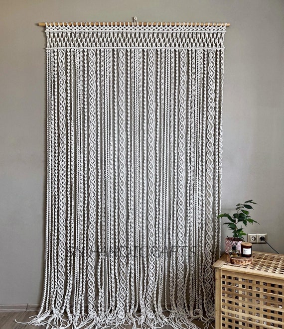 Hademade Macrame Long Crochet Mural Curtain Rusticwall 