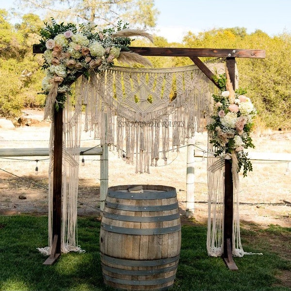 Handmade Macrame Wedding Backdrop, Macrame Wedding Arch Arbor, Macrame Wall Hanging,Macrame Door Hanging,Room Divider,Macrame Curtains