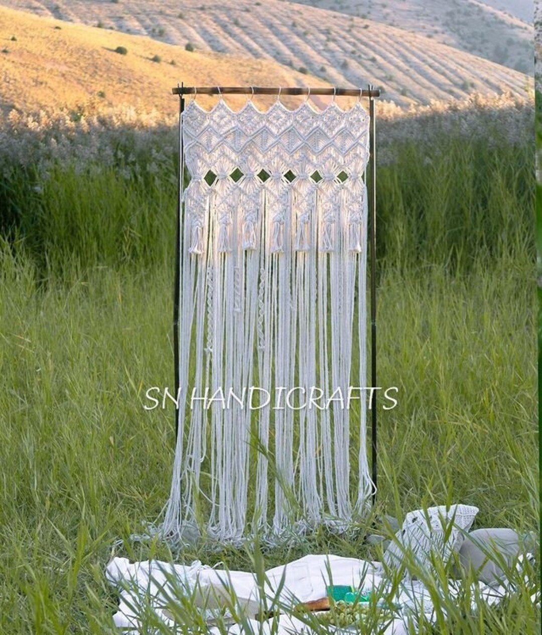 Luxury Macrame / Macramé Wall Curtain / Macrame Boudoir Decor/ Etsy