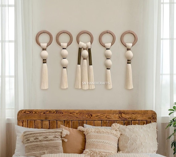 Saturn Wall Hanging Handmade Macrame Wall Hanging: Boho Decor, Earthy Tones christmas decorations