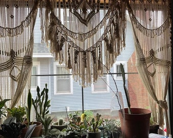 Large Macrame Wedding Backdrop – Handmade Boho Ceremony Decor