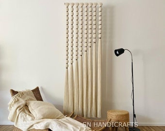 Berth Boho Macrame Wall Hanging Large Modern Wall Decor Handmade Fiber Art Tapestry Neutral Minimalist Home Decor Gift