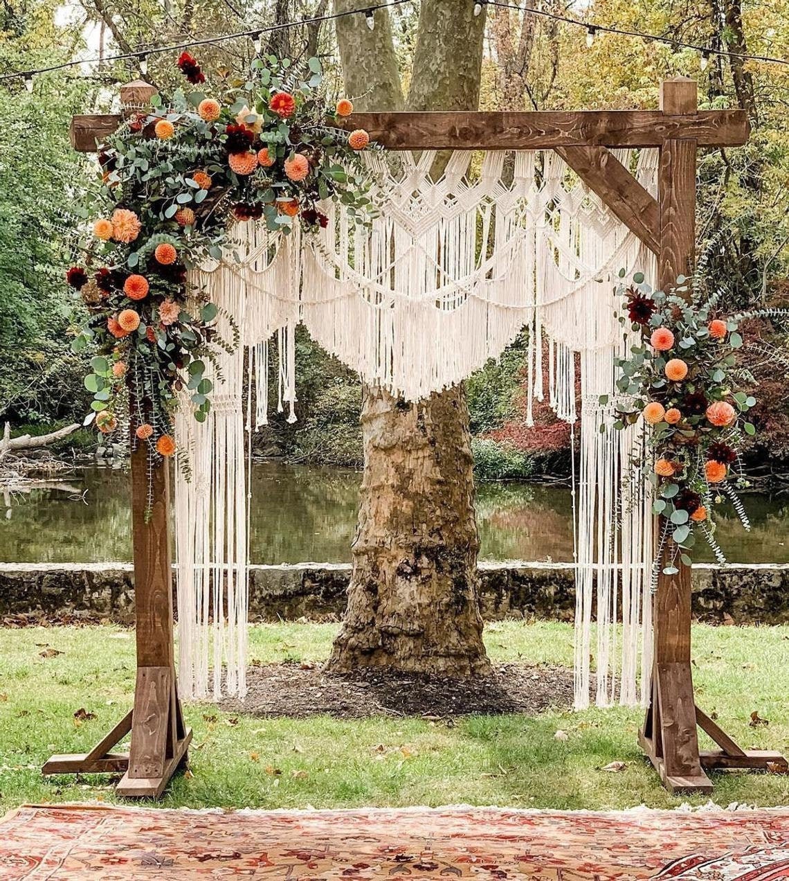 Handmade Macrame Wedding Backdrop Macrame Wedding Arch Arbor image 1