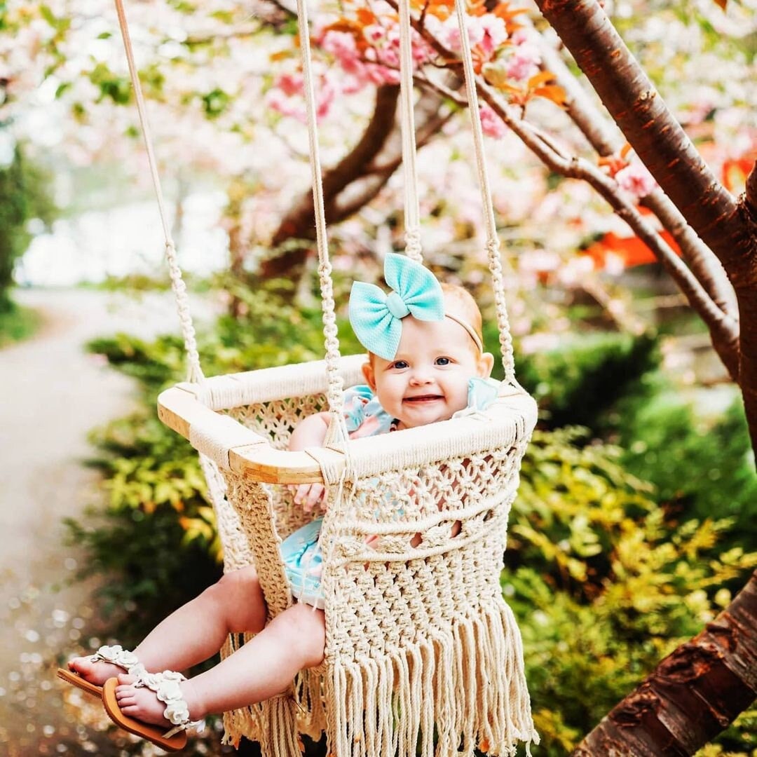 Buy Boho Macrame Baby Swing Natural Rope Hammock for Baby