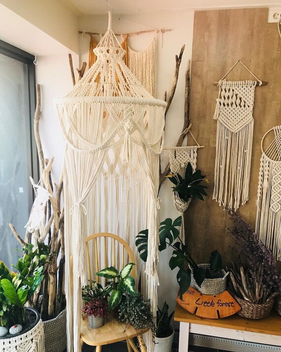Luxurious Boho Cotton Macrame Canopy/ Macrame Canopy / Macrame Etsy