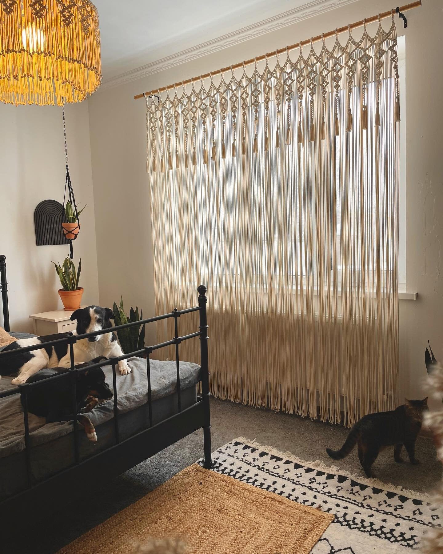 Boho Macrame / Macramé Wall Curtain / Macrame Boudoir Decor/ Etsy