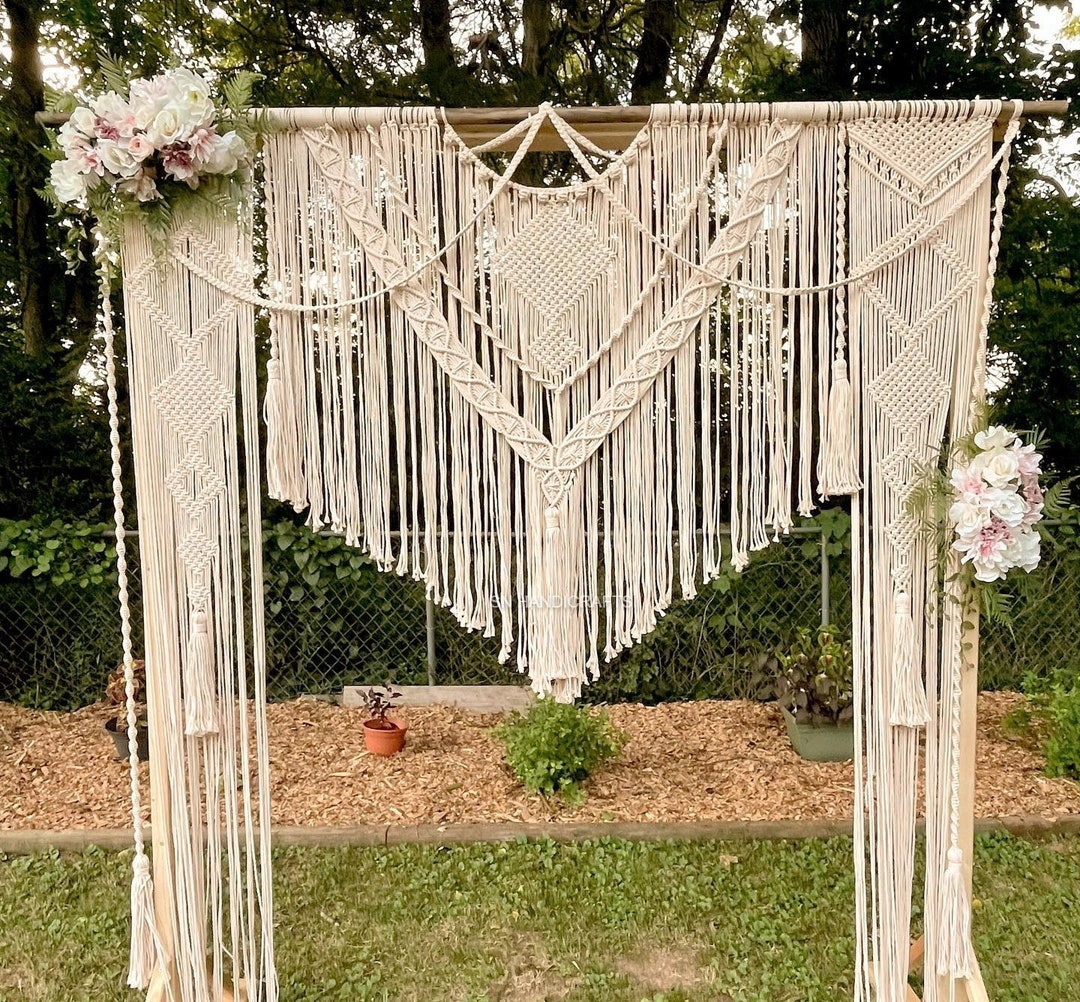 Handmade Macrame Tassel Wedding Backdrop Macrame Wedding Arch - Etsy