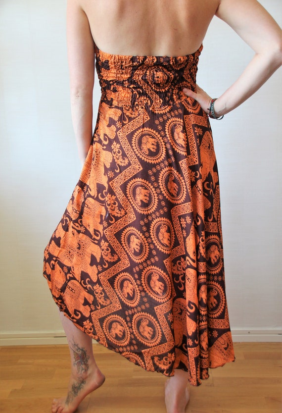 orange boho dress