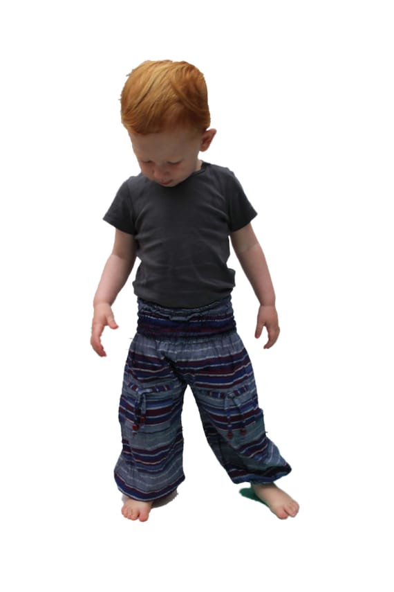 Fairtrade Childrens Kids Stretchy Harem Trousers Girls//Boys Hippie Clothes Baby