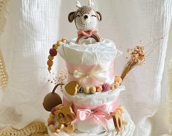 Babygeschenk, Windeltorte, Geschenk Geburt, 46 Windeln, Baby Geschenk, Geburt, Windeltorte