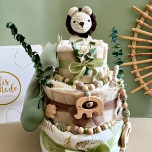 Windeltorte neutral, Windeltorte, Geschenk zur Geburt, Mädchen und Junge