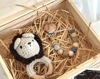 Erinnerungskiste, Erinnerungsbox, Babygeschenk Geburt, Erinnerungskiste Löwe, Geburt, Baby Geschenkbox