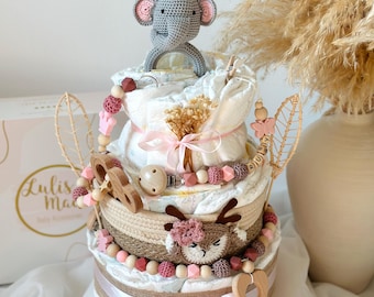 Baby gift diaper cake elephant
