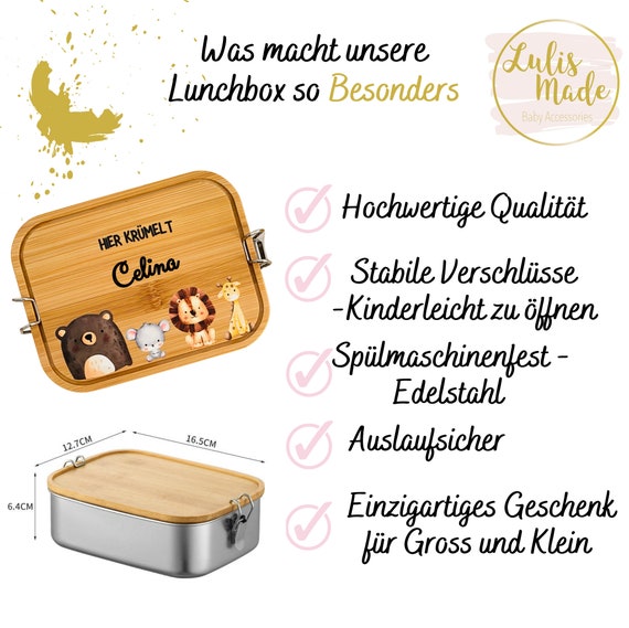 Personalisierte Brotdose für Kinder, Kindergarten & Schule