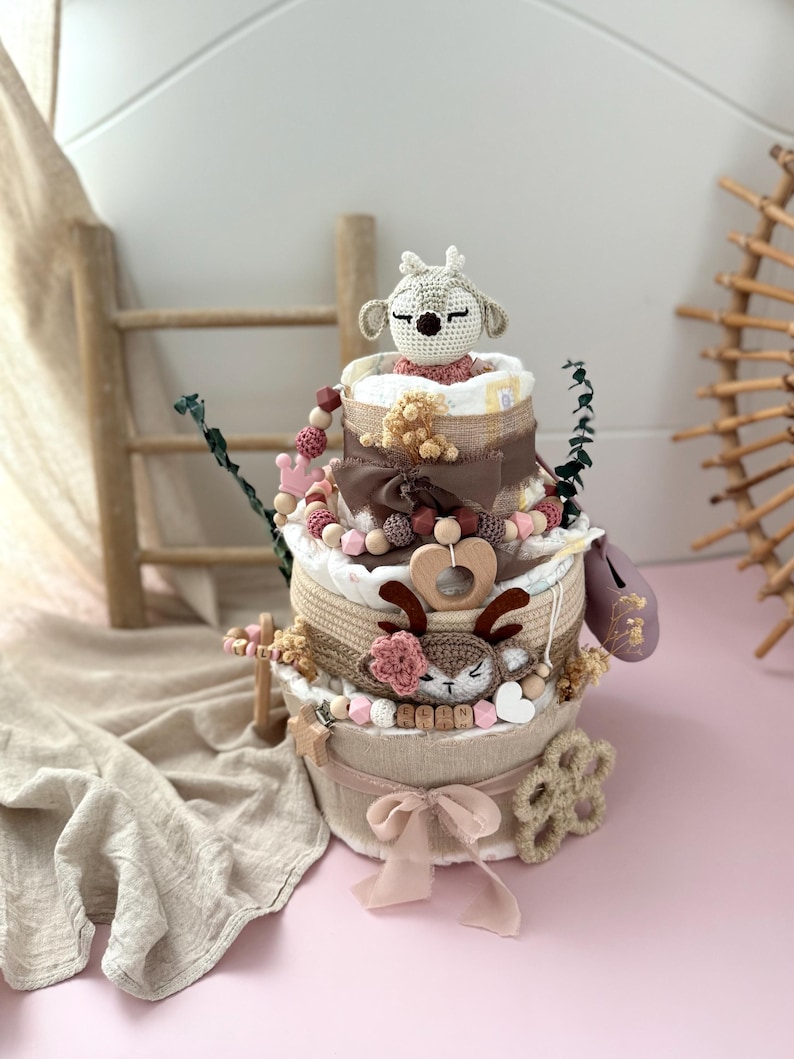 Windeltorte Mädchen, windeltorte, Personalisierte Windeltorte, Windeltorte

Eine liebevoll handgefertigte Windeltorte mit Reh in sanftem rosa- ideal für Mädchen oder als Babyparty Geschenk. Die bieten wir in drei Varianten an, die sich von der Größe und Zubehör unterscheiden. 

Wunderschöne Windeltorte mit Rehkitz für dein kleines Wunder! 💫