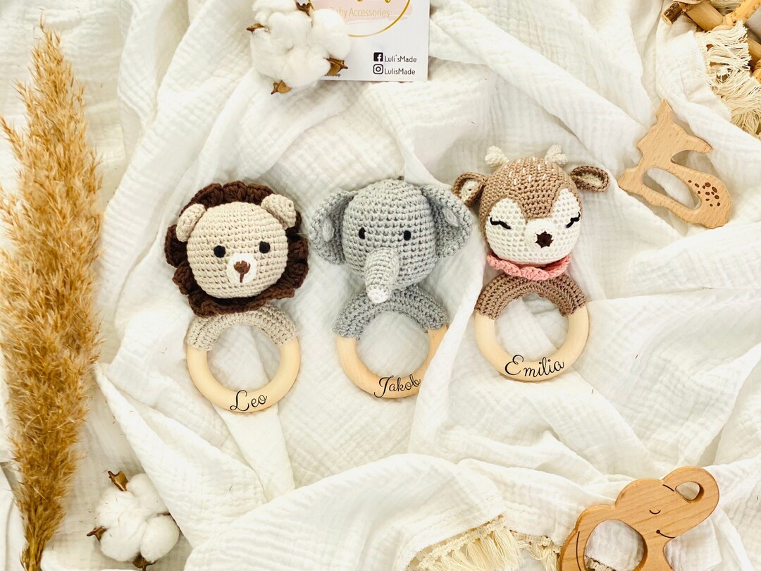 Rassel Personalisiert Rassel Baby Rassel Gehäkelt - Etsy