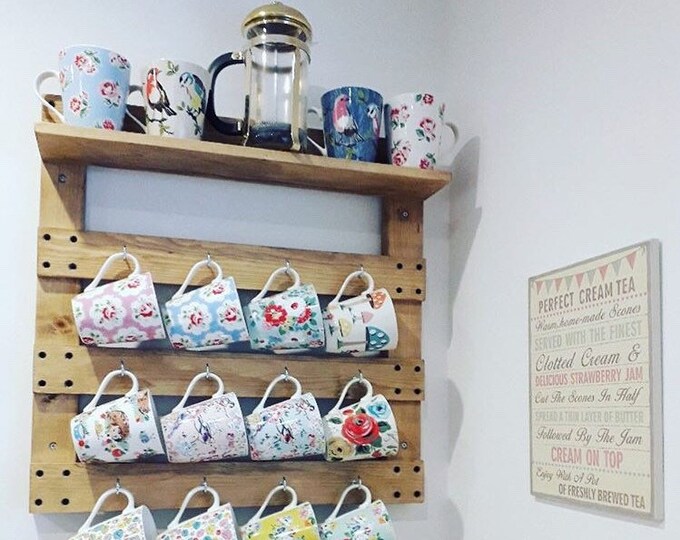 Mug rack reclaimed wood pallet wood rustic housewarming Etsy