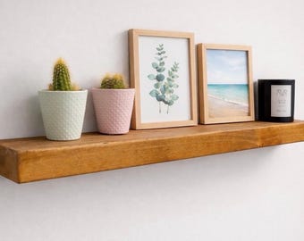 Extra narrow floating shelf, solid wood , reclaimed wood,  chunky shelf, ledge, 5 rustic finishes.New colour Light Oak now available