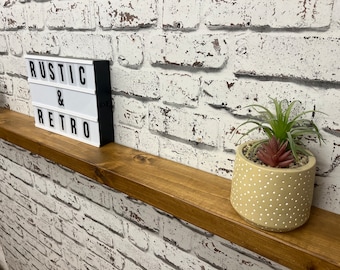 Rustic Reclaimed Wood Floating Shelf: Solid Pine, 4 Finishes