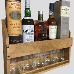 Whisky Rack, Drinks Rack, Whisky Gift,  Mother's Day, Gift for him, Dad Gift, Husband Gift, Housewarming, Anniversary, Man cave, Rustic