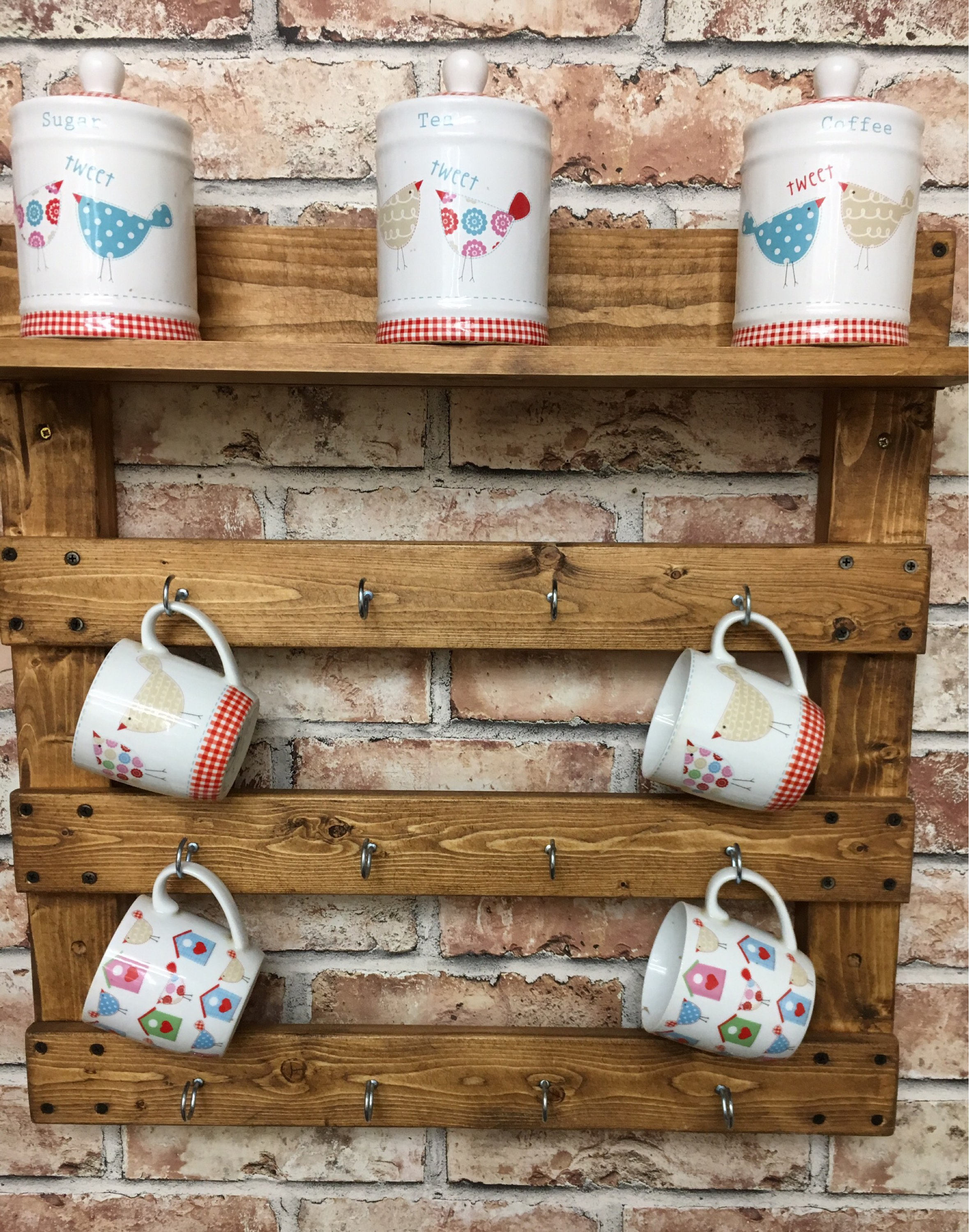 pallet wood mug rack