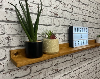 Rustic floating shelf, 14cm wide, kitchen shelf, wooden wall shelf, various colours. Simply screws to the wall with pre drilled holes.