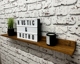 Rustic Wood Photo Shelf: Floating Picture Ledge, Various Colors