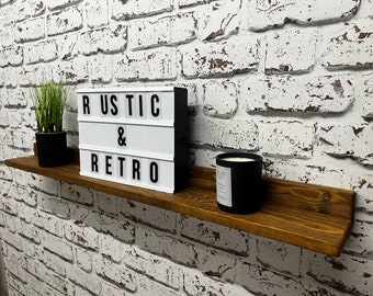 Rustic floating shelf, photo shelf, solid wood shelving, picture ledge, various colours. Simply screws to the wall with pre drilled holes