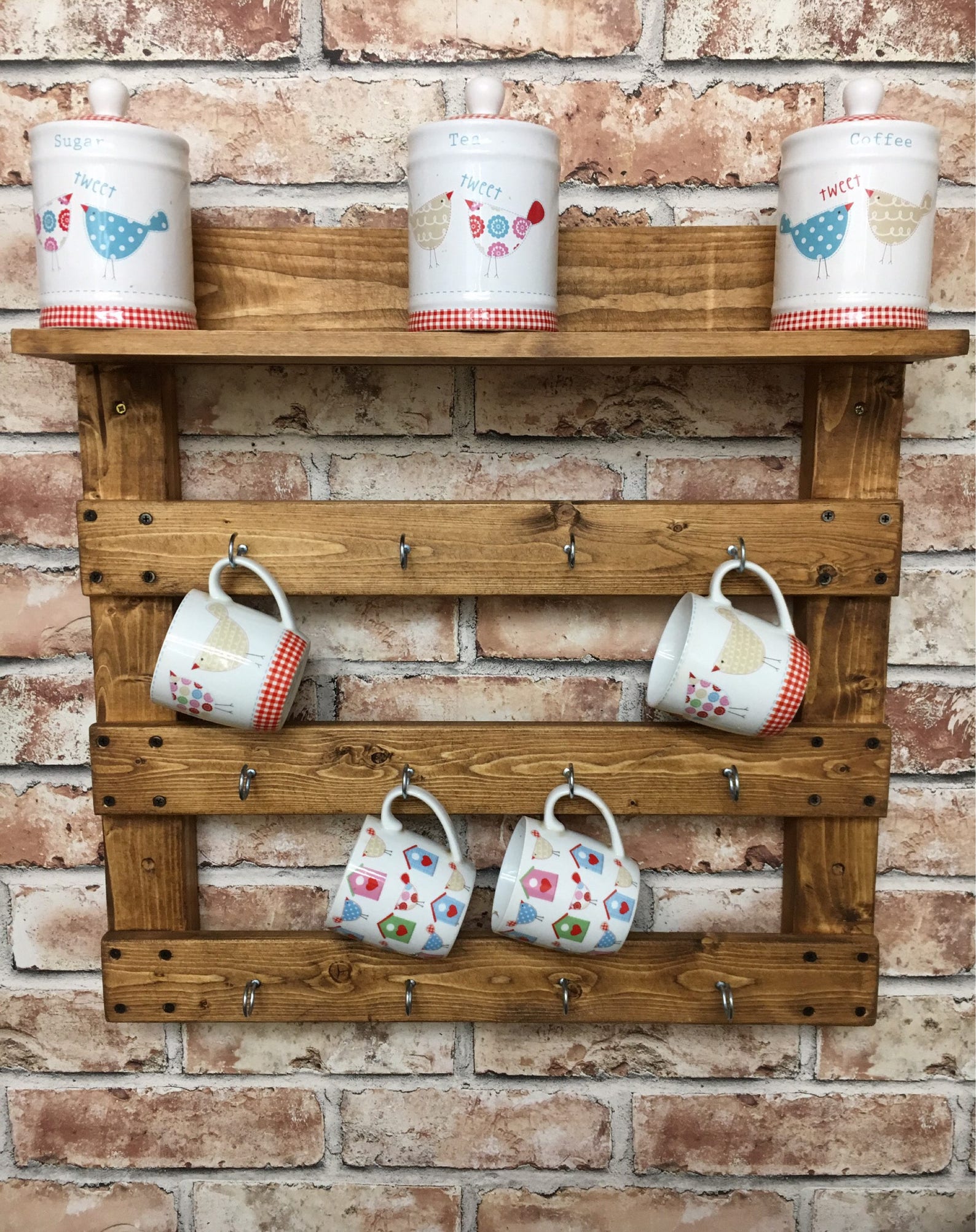 pallet wood mug rack