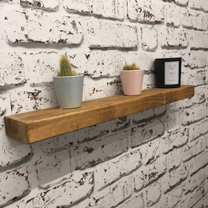 Extra narrow floating shelf, solid wood , reclaimed wood,  chunky shelf, ledge, 5 rustic finishes.New colour Light Oak now available