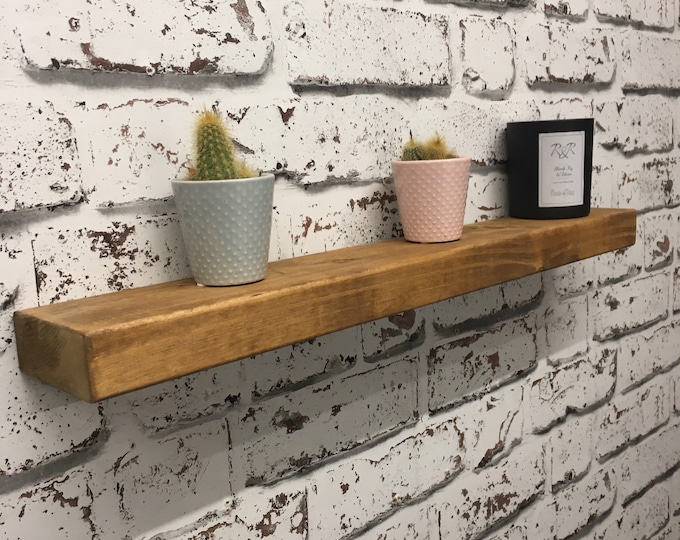 Extra Narrow Floating Shelf, Solid Wood , Reclaimed Wood, Chunky Shelf, Ledge, 3 Rustic Finishes